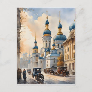 Postal acuarela de Kiev Ucrania