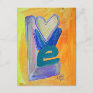 Postal acuarela de la pila de amor