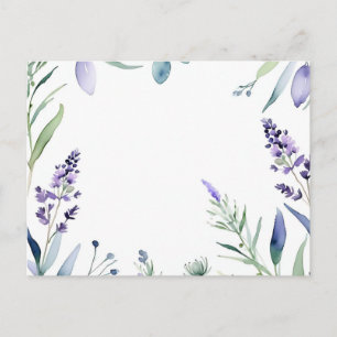 Postal Acuarela de lavanda y eucalipto
