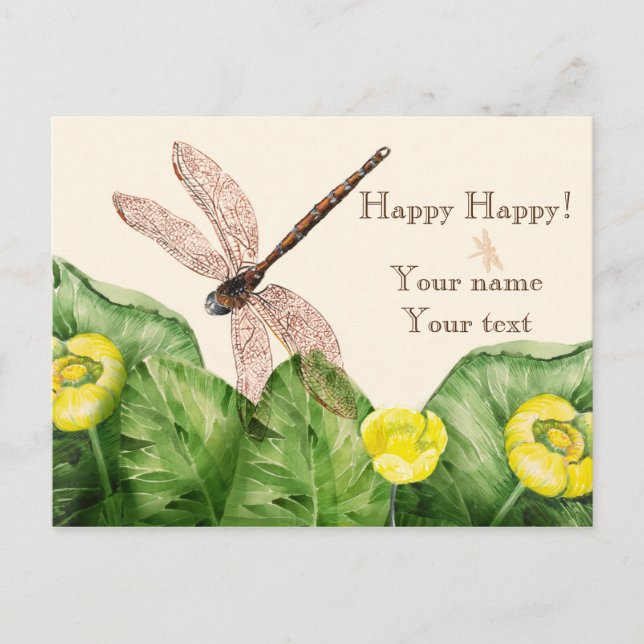 Postal acuarela de lirio (Anverso)