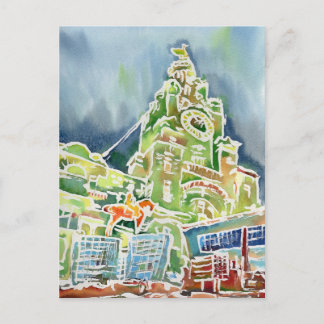 Postal acuarela de Liverpool