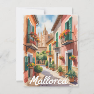 Postal acuarela de Mallorca