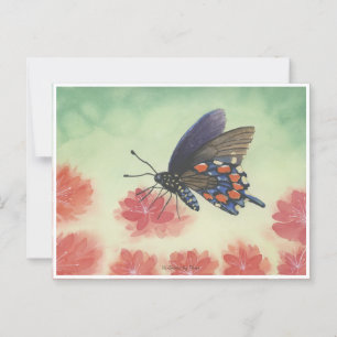 Postal Acuarela de mariposa