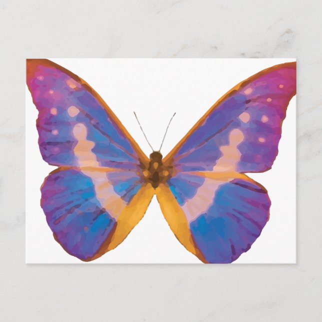 Postal Acuarela de mariposa exótica (Anverso)