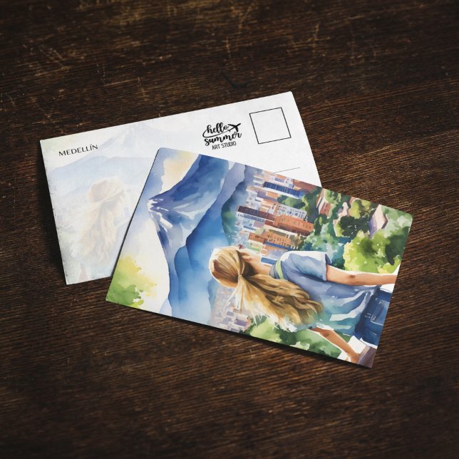 Postal acuarela de Medellín Colombia (Subido por el creador)
