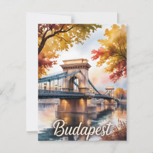 Postal acuarela de otoño de Budapest