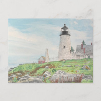 Postal Acuarela de Pemaquid Point