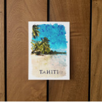 Acuarela de playa de la Polinesia Francesa Tahiti