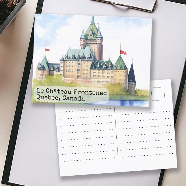 Postal Acuarela de Quebec Canadá (Subido por el creador)