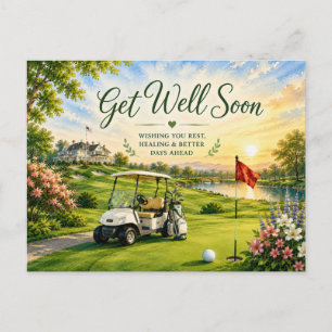 Postal Acuarela de "Recupérate Pronto" de Golf para Golfi