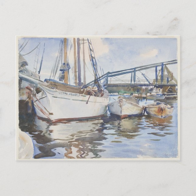 Postal Acuarela de Sargent de John Singer - Capa marina (Anverso)