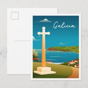 Postal Acuarela de viaje Galicia España
