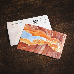 Postal acuarela del cañón de Antelope