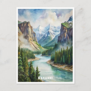 Postal Acuarela del Parque Nacional de Nahanni