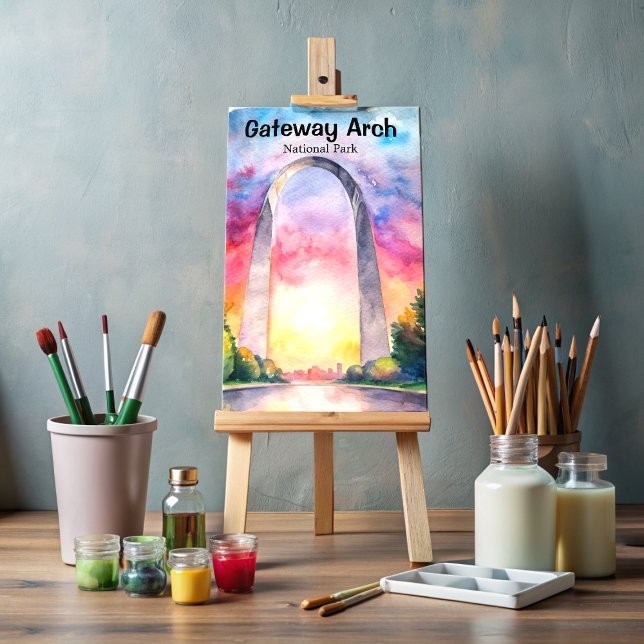 Postal Acuarela del Parque Nacional Gateway Arch (Subido por el creador)