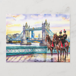 Postal Acuarela del Puente de Londres