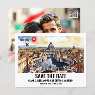 Postal acuarela del Vaticano. Foto de Roma, salven la par