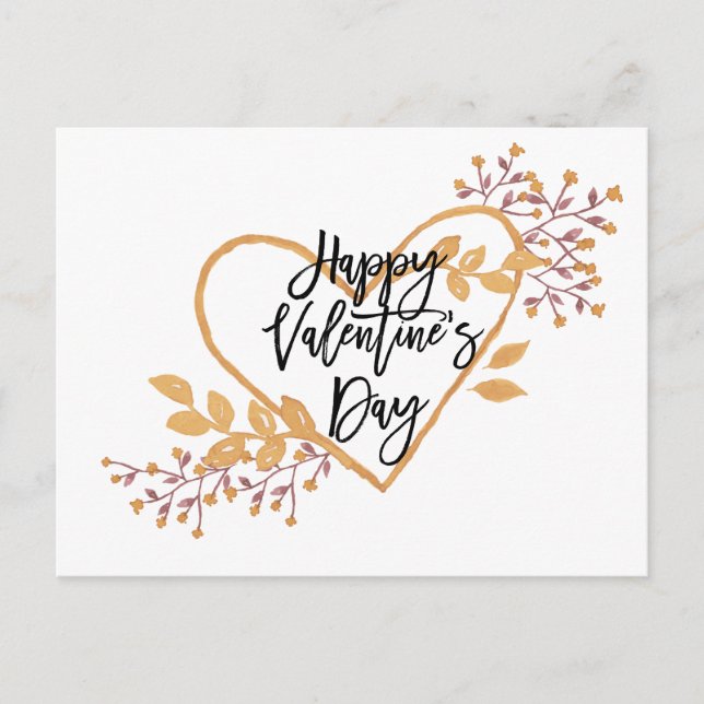 Postal acuarela el día de San Valentín (Anverso)
