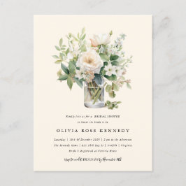 Postal Acuarela encantada Ducha Bohemiana Floral Bridal