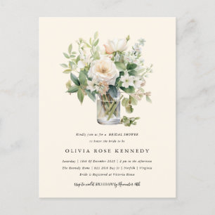 Postal Acuarela encantada Ducha Bohemiana Floral Bridal