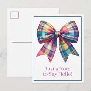 Postal Acuarela Escocesa de Lazo Personalizado Elegante