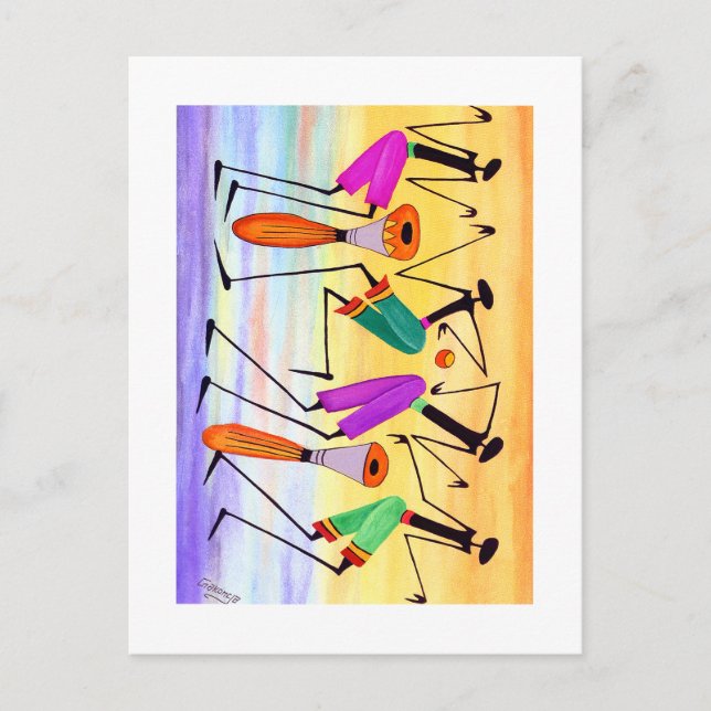 Postal Acuarela, expresión de felicidad Cumpleaños (Anverso)