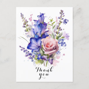 Postal Acuarela Flor gracias