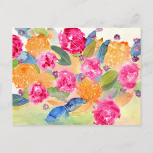 Postal acuarela floral