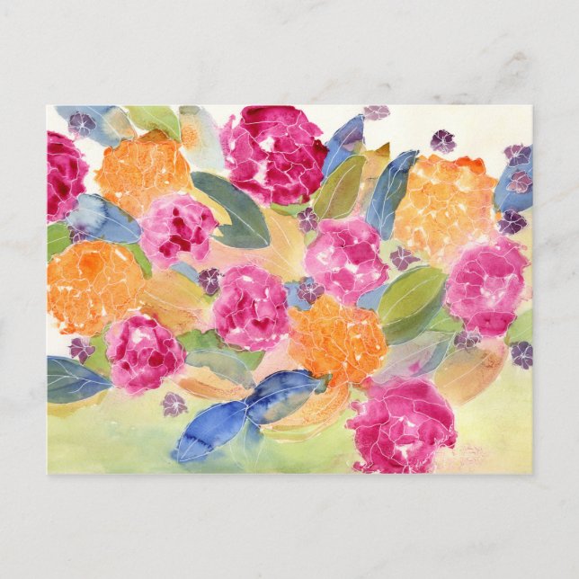 Postal acuarela floral (Anverso)
