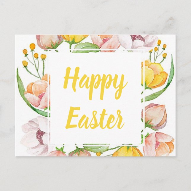 Postal acuarela floral (Anverso)