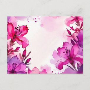 Postal Acuarela Floral de Vibrant Azalea