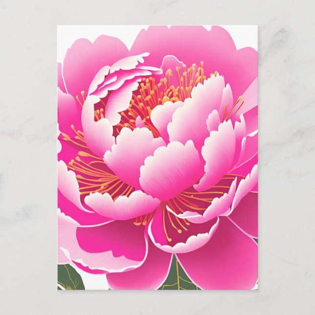 Postal Acuarela floral rosa (Anverso)