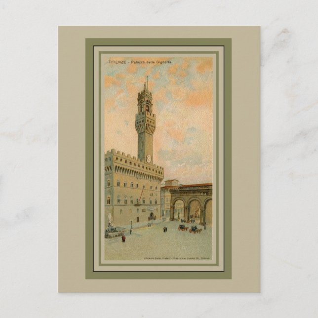 Postal Acuarela Florence Palazzo Vecchio (Anverso)