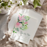 Postal Acuarela Flores De Magnolia Rosa Guardar La Fecha<br><div class="desc">Moda acuarela Flores de Magnolia en rosa Guardar postal de fecha</div>