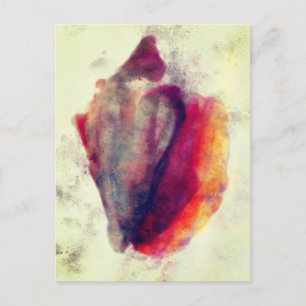 Postal Acuarela Gastropod Burgundy Gold Shell