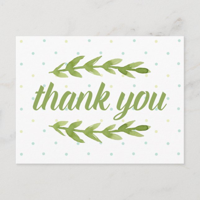 Postal Acuarela Gracias Postcard (Anverso)