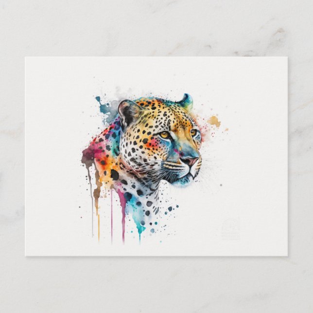 Postal Acuarela jaguar (Anverso)