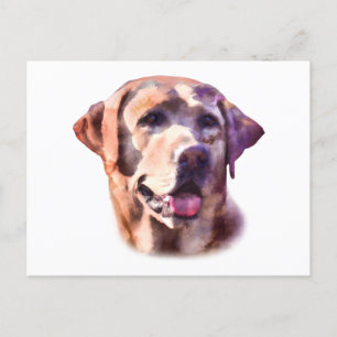 Postal Acuarela Labrador Recuperador