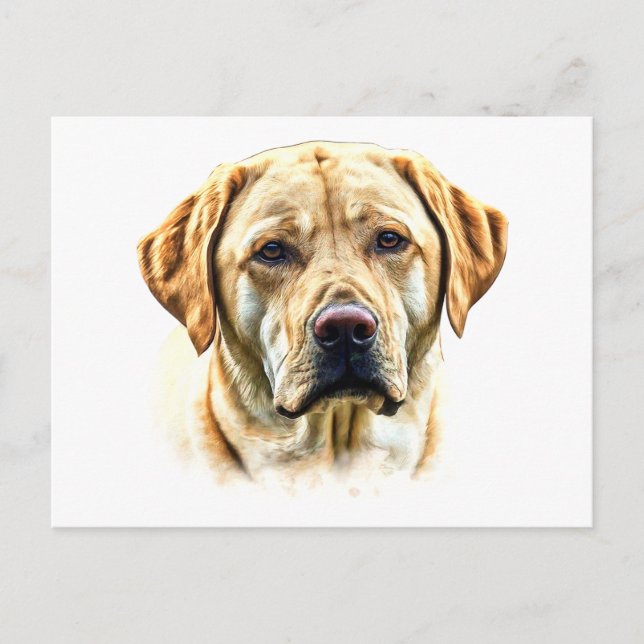 Postal Acuarela Labrador Recuperador (Anverso)