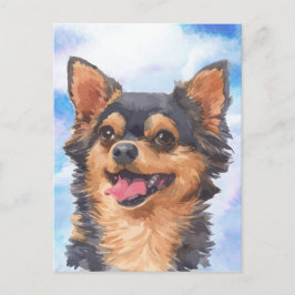 Postal Acuarela linda del mascota del perro de la