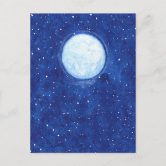 Postal Acuarela Luna Llena