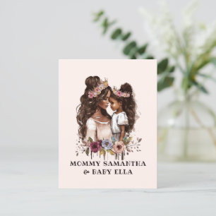 Postal Acuarela Madre e Hija Negra (1)