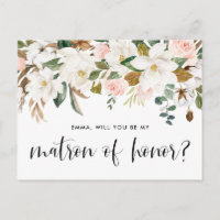 Acuarela Magnolia Cotton Garland Matron de honor