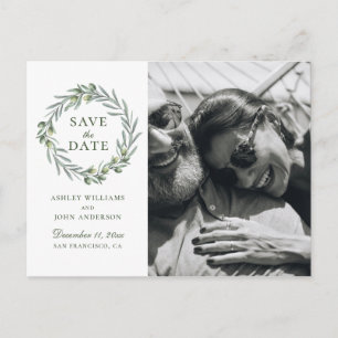 Postal Acuarela olivo. Save the Date italiano elegante