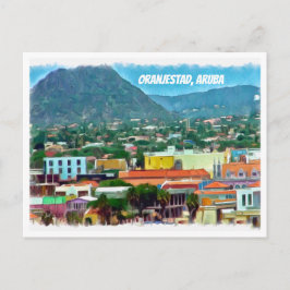 Postal Acuarela Oranjestad, Aruba