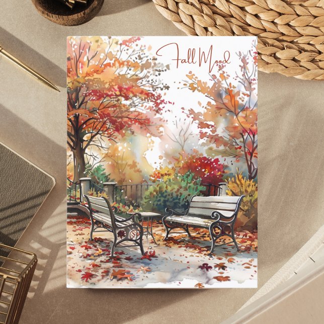 Postal Acuarela Otoño en el Parque Ambiente de Otoño (Subido por el creador)