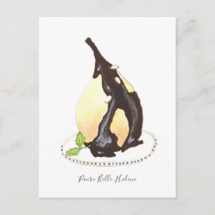 Postal acuarela Poire Belle Hélène