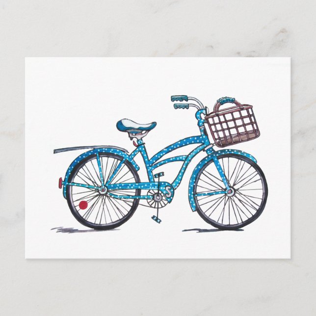 Postal Acuarela Polka Dot Bicle (Anverso)