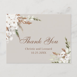 Postal Acuarela Simple Elegante Boda Boho Gracias