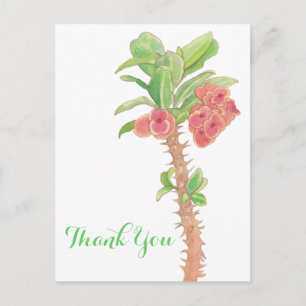 Postal Acuarela Suculenta Corona de Gracias
